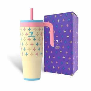 Reduce Jamie Makeup 40oz Tumbler Chiller Spill-Proof Star Print Yellow